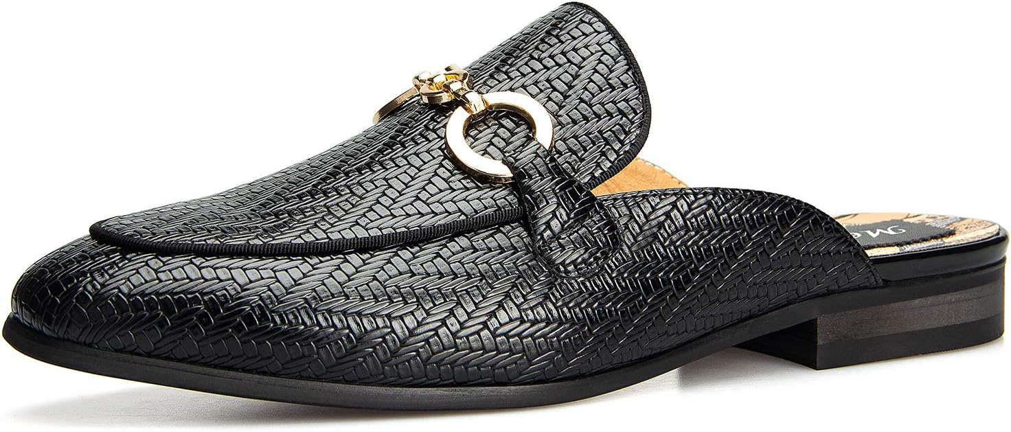 

Мужские тапочки Meijiana, слипоны-лоферы из кожи, для официального и повседневного ношения, с открытой пяткой, черный