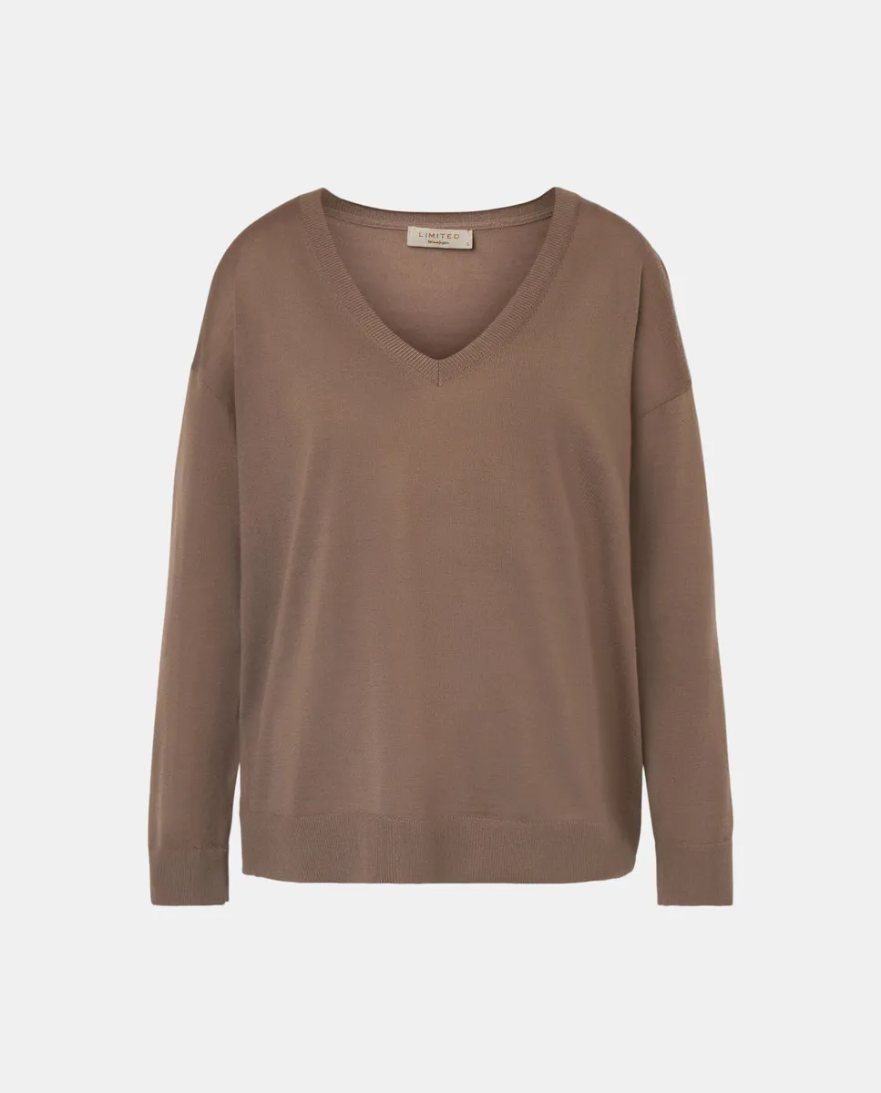 

Женский свитер оверсайз с V-образным вырезом Woman Limited El Corte Inglés, цвет Visón