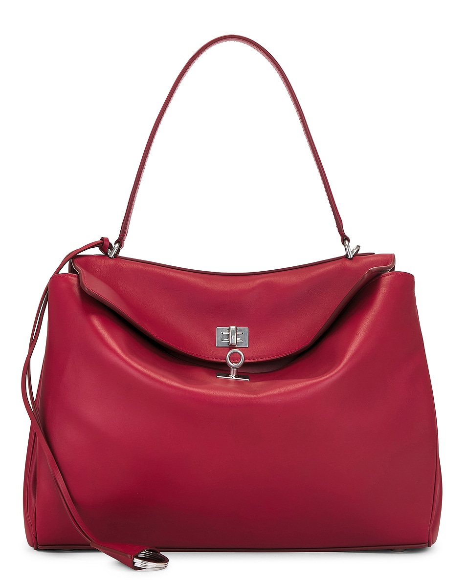 Средняя сумка Rodeo с верхней ручкой Balenciaga, Cherry Red — фото 3