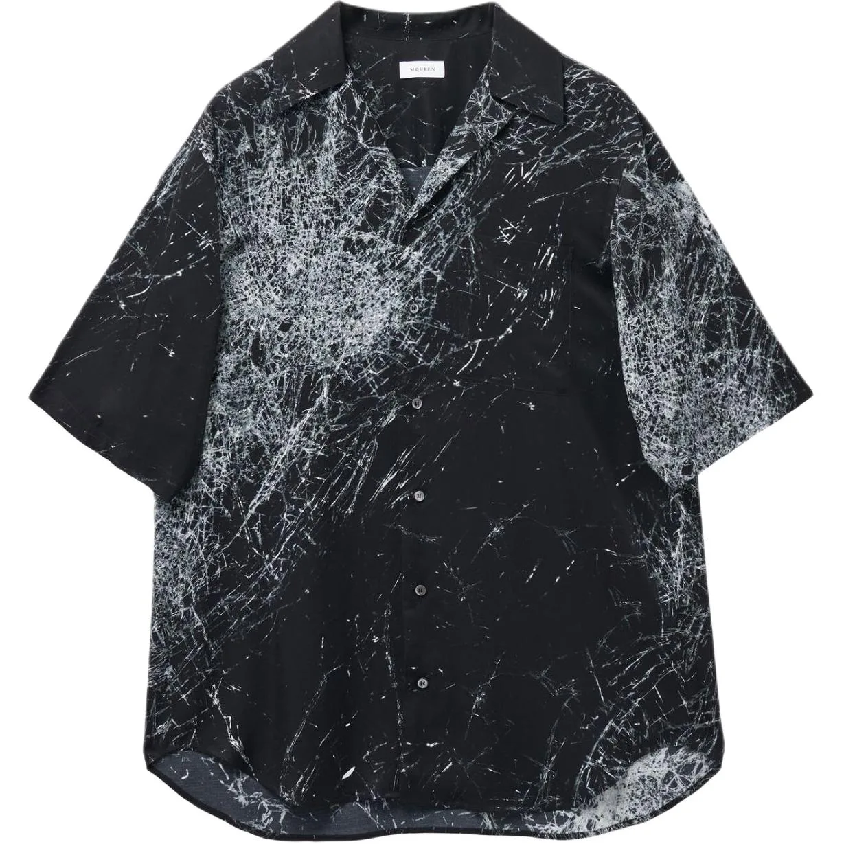 Рубашка с воротником в стиле smashed screen Alexander McQueen, черный