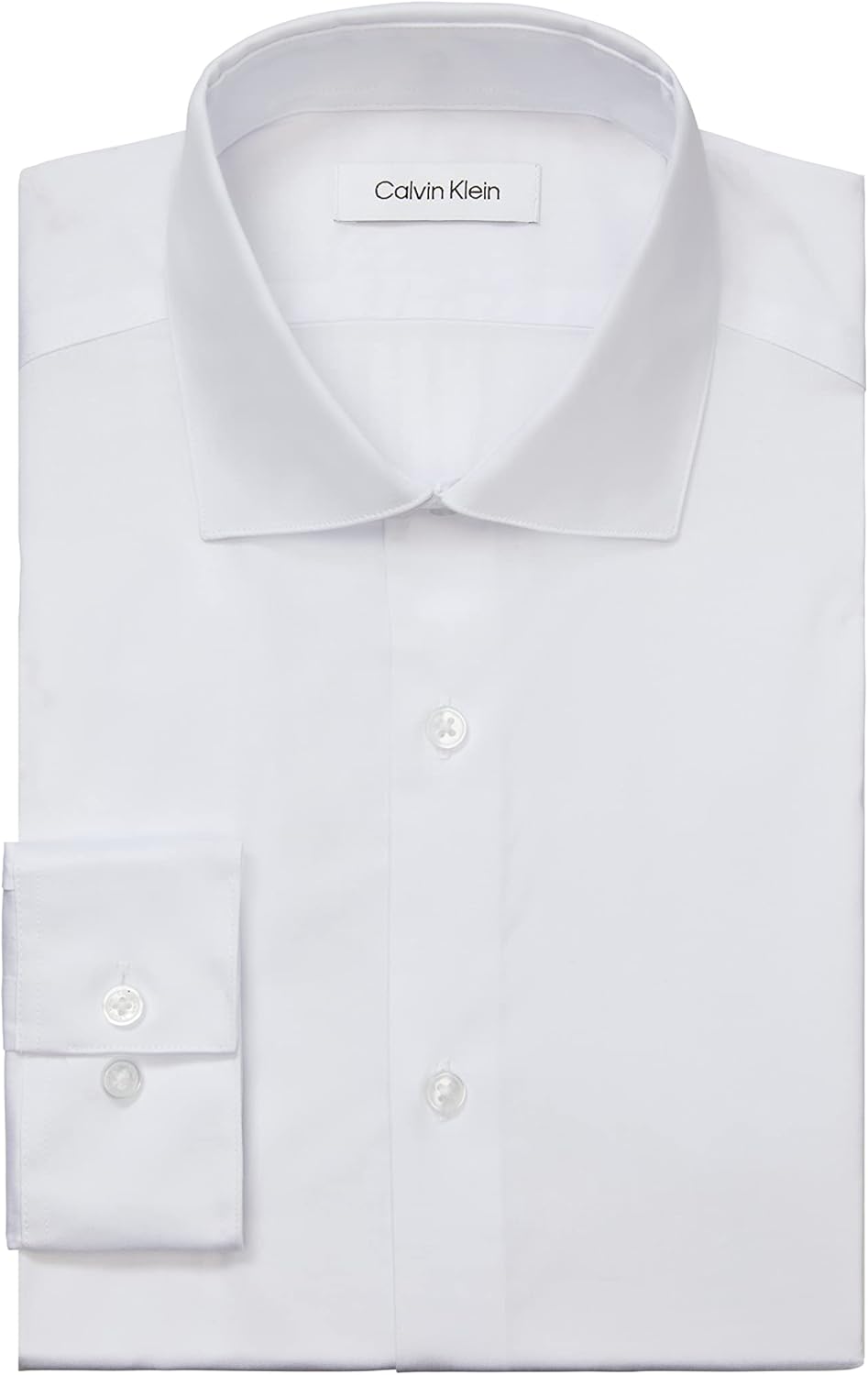 Мужская рубашка Calvin Klein Slim Fit с нескользящим воротником-«елочкой», White — фото 3
