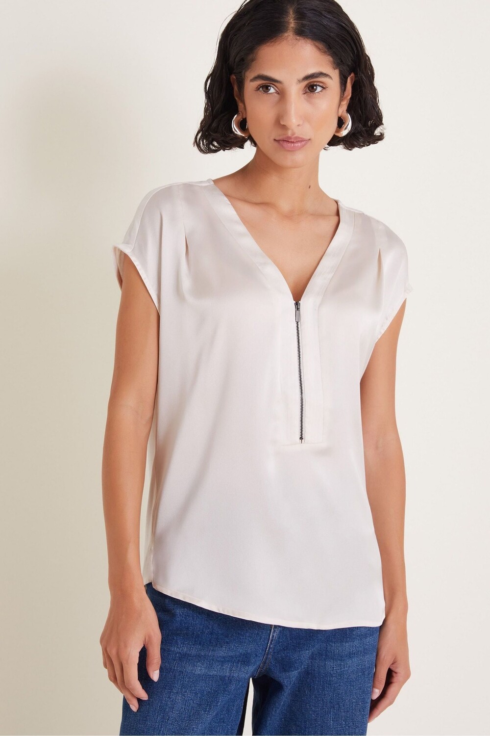 

Топ без рукавов Wilde плетеный Monsoon, бежевый