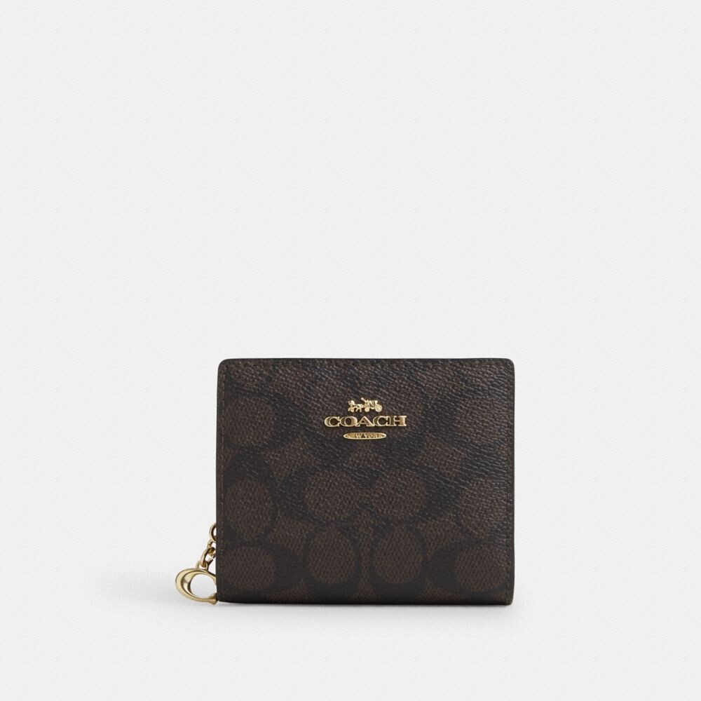 

Кошелек Snap COACH, золотой/коричневый/черный