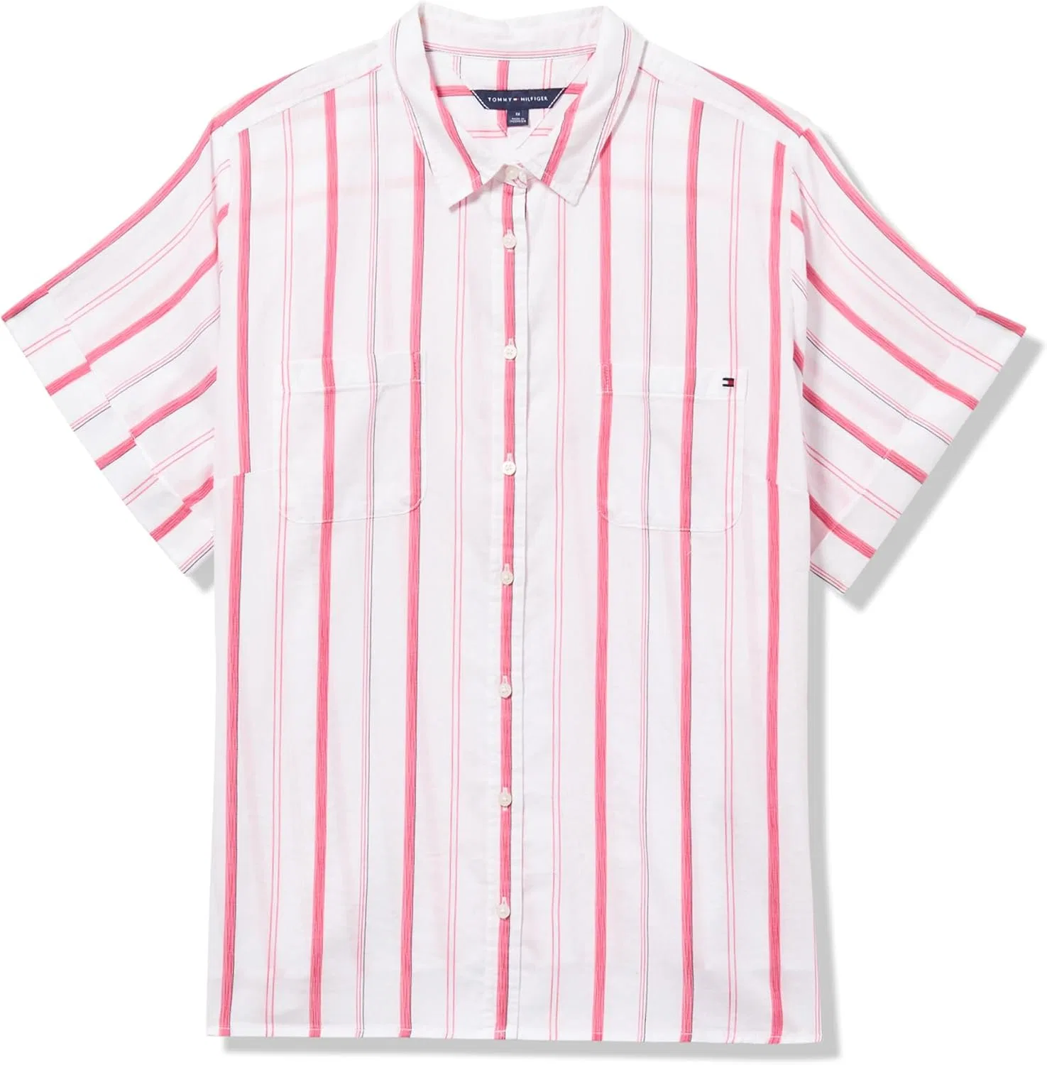 Блуза с коротким рукавом, полоска, Tommy Hilfiger, оазис комбо — фото 2