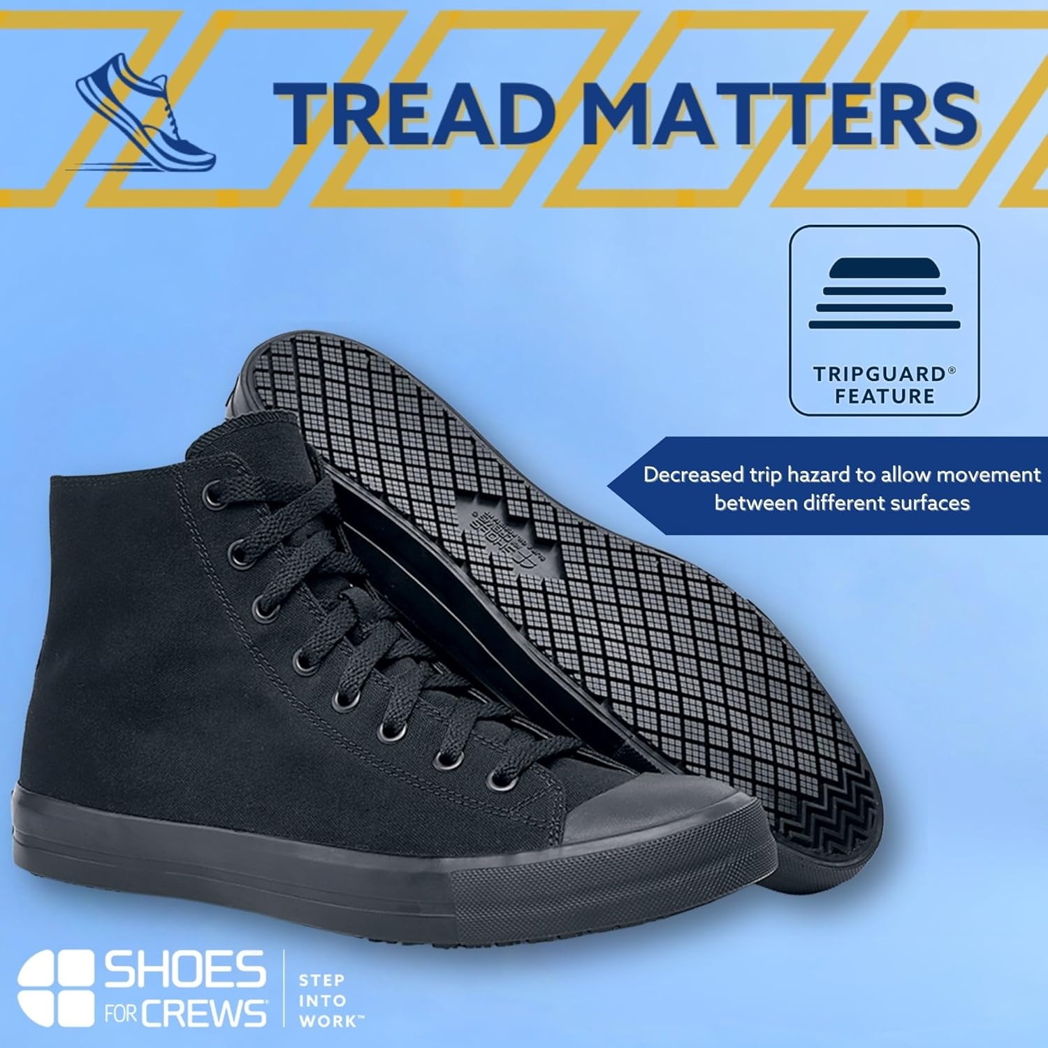 Кроссовки Shoes for Crews унисекс с высокой подошвой и противоскользящей подошвой - удобные, водоотталкивающие обувь для женщин и мужчин для гостиничного бизнеса, административной работы и не только - Пемброк, черный — фото 4