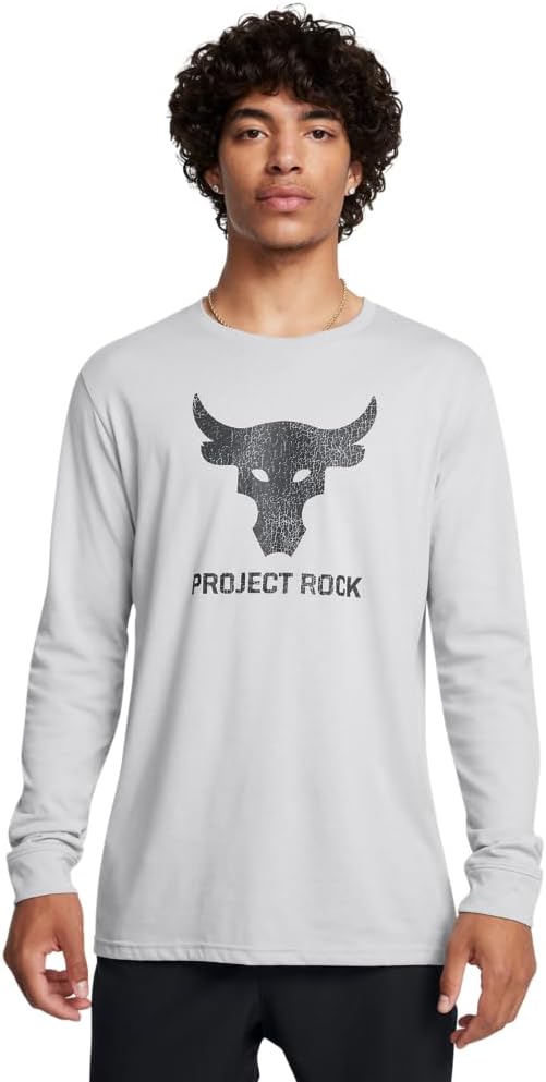 

Under Armour мужская футболка Project Rock Brahma Bull с длинным рукавом, (011) Mod Gray Medium Heather/Black, Черный, Under Armour мужская футболка Project Rock Brahma Bull с длинным рукавом, (011) Mod Gray Medium Heather/Black