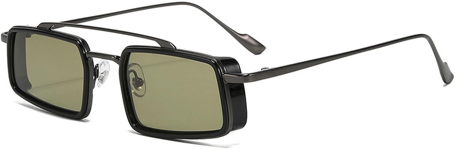 

Ретро-солнцезащитные очки с двойной перемычкой для женщин, прямоугольной формы, модные панк-очки, трендовые солнцезащитные очки для мужчин с защитой от УФ-излучения mincl, C1