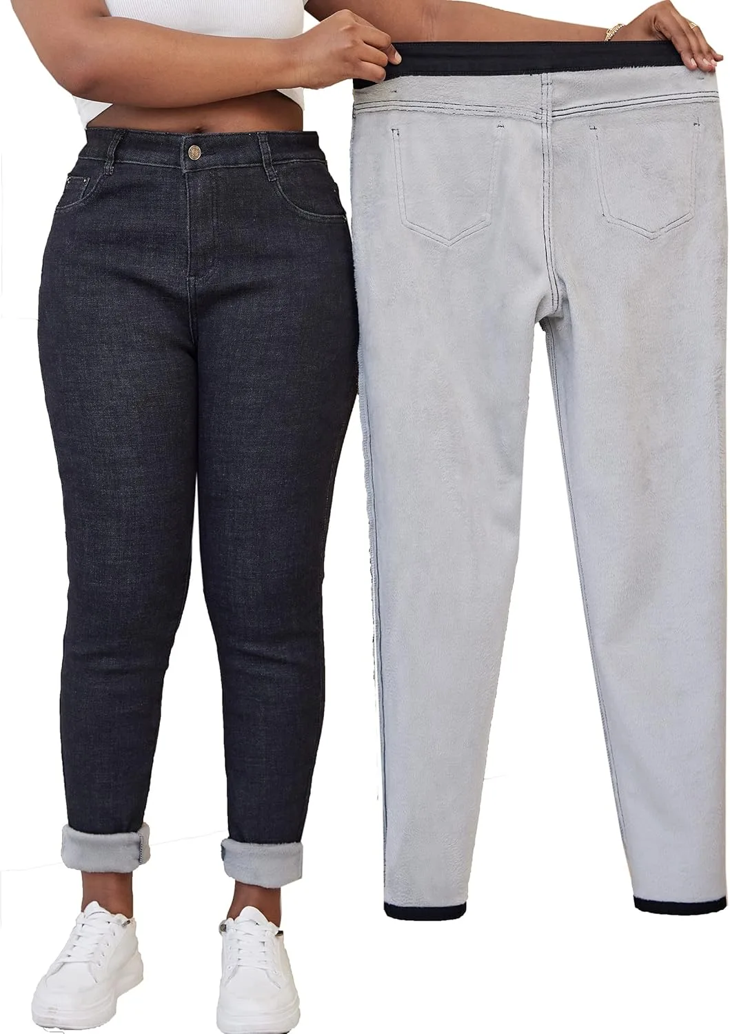 

Женские джинсы Zsangbee Plus Size с флисовой подкладкой