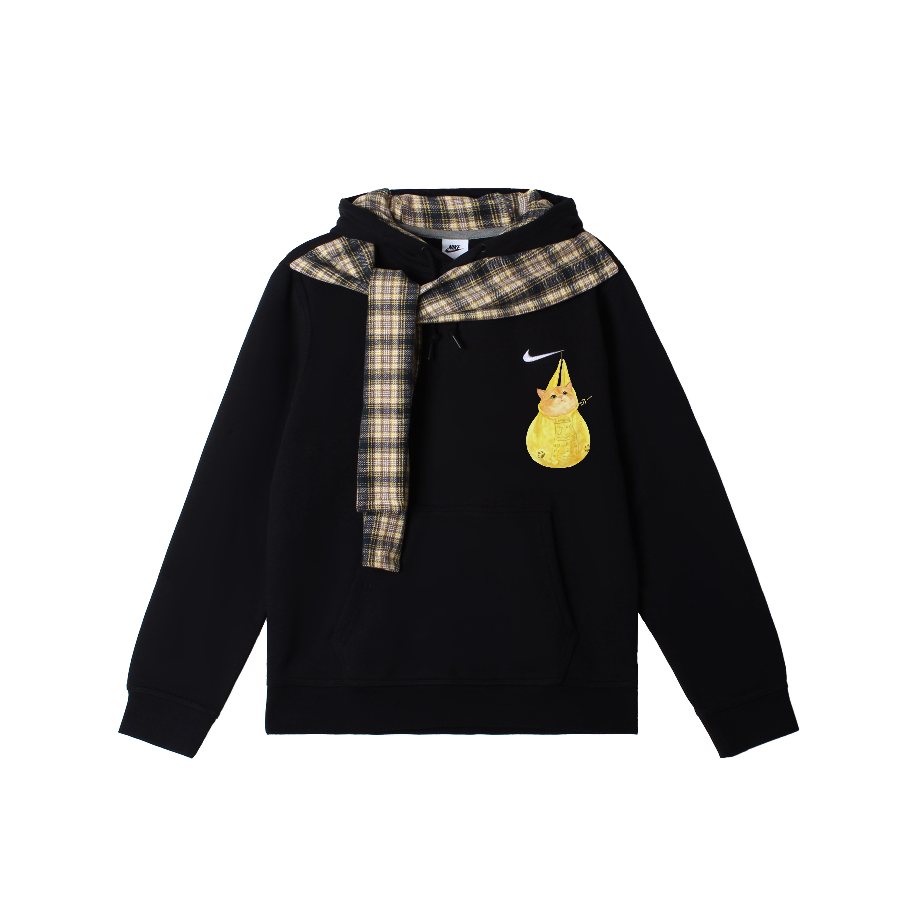 

Nike Мужская толстовка Club с капюшоном, черная, средней толщины