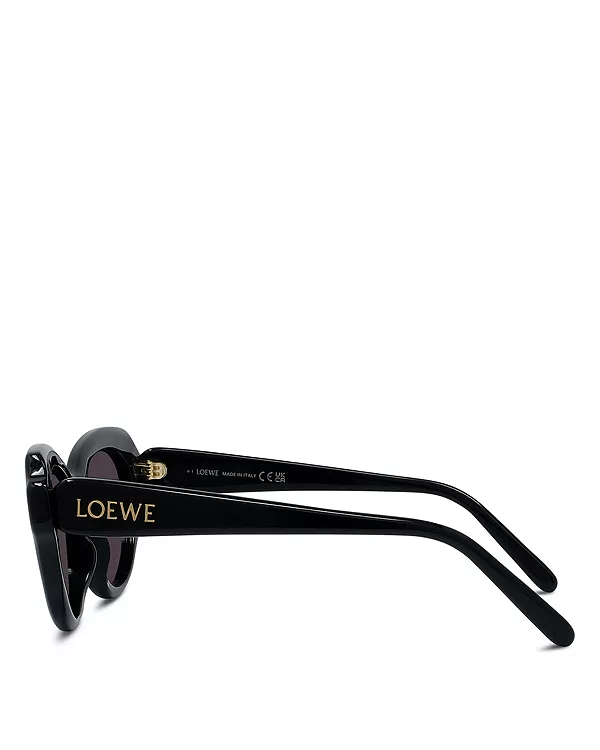 Тонкие солнцезащитные очки с геометрическим силуэтом, 53 мм Loewe, зеленый — фото 2