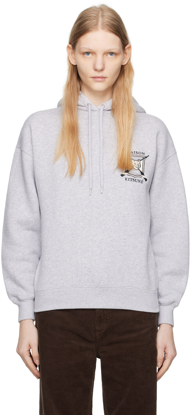 

Серый худи College Fox Maison Kitsune