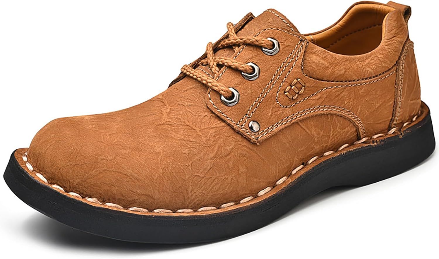 

Мужские лоферы из натуральной кожи на шнуровке, ручная строчка, ретро стиль, удобные, с круглым носком, противоскользящие, с мягкой подошвой, повседневные кроссовки, работы и прогулок Loveheynew, хаки