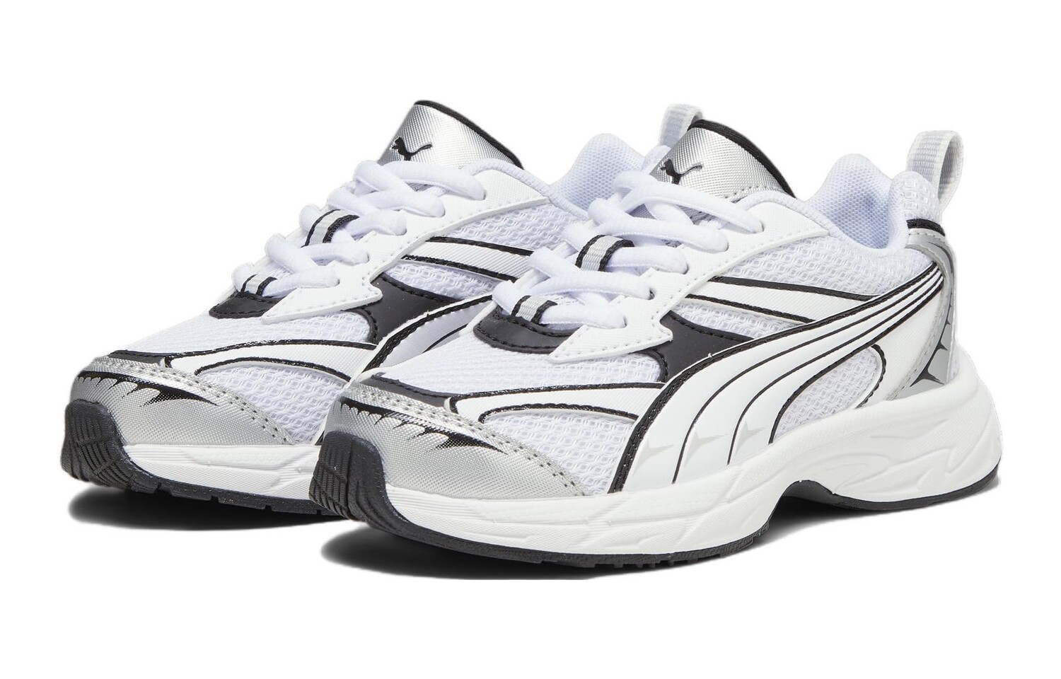Кроссовки Puma Morphic Kids Детские, White/Black — фото 3