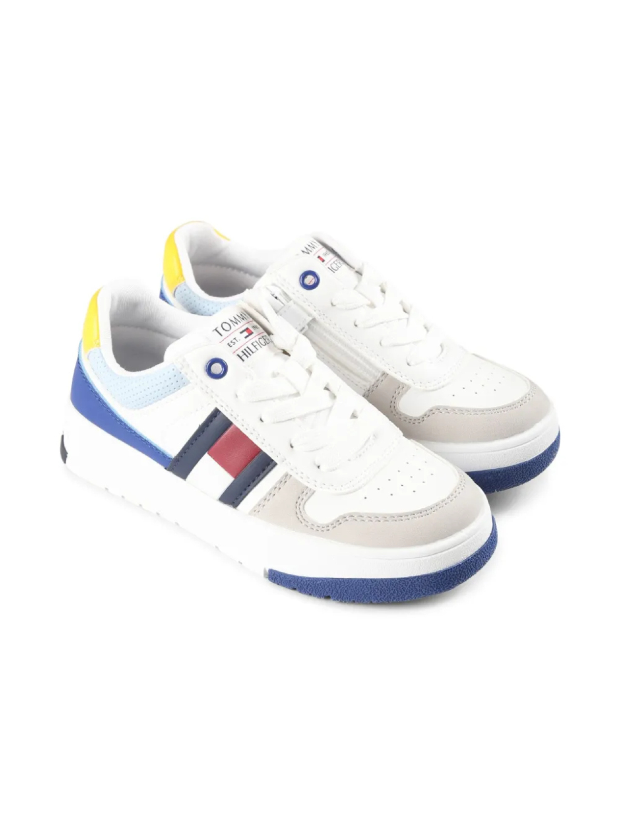 

Кроссовки на шнуровке с цветными блоками Tommy Hilfiger Junior, белый