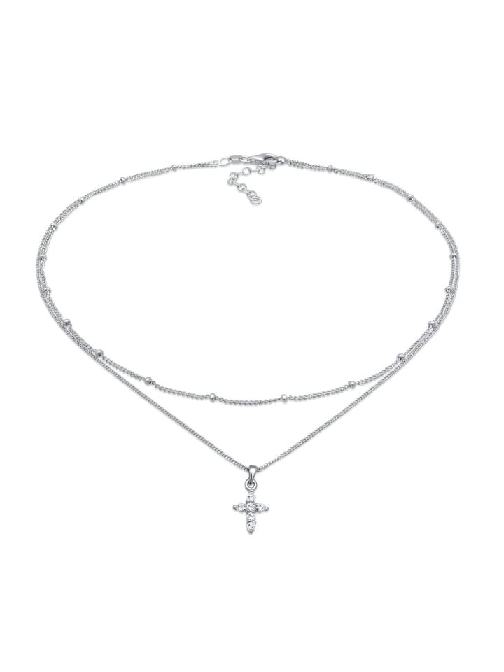 

Elli Колье из серебра 925 пробы: крест и серебряный шарик