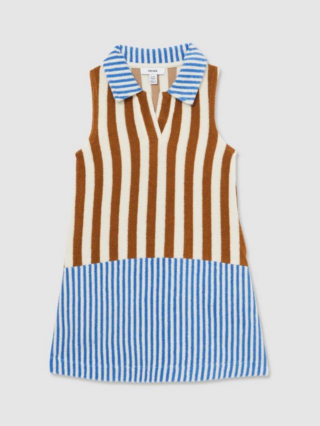 

Детское полосатое платье Felicia из махровой ткани Reiss, Brown/Multi