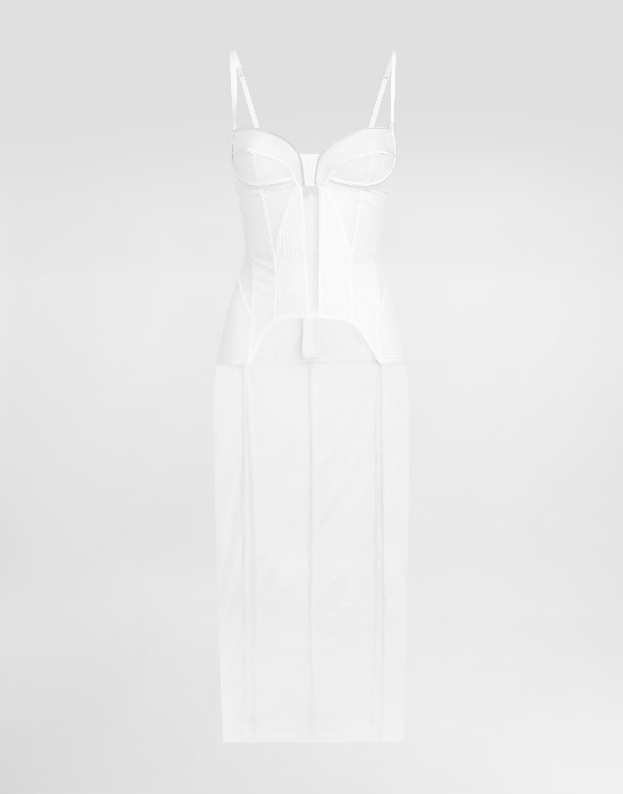 

Фатиновое платье миди с корсетными деталями Dolce & Gabbana, белый