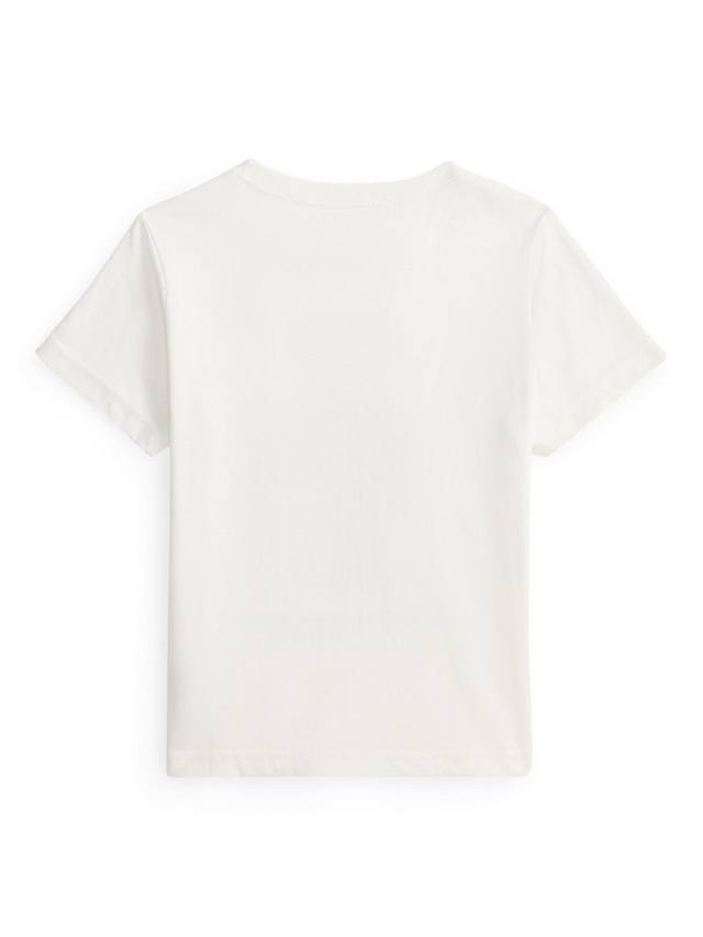 Детская хлопковая поло футболка Ralph Lauren, White Core Bear — фото 2
