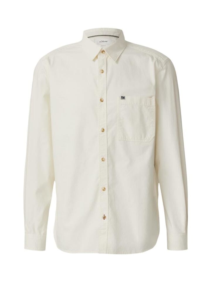 

Рубашка с длинными рукавами кремового цвета S.OLIVER RED LABEL