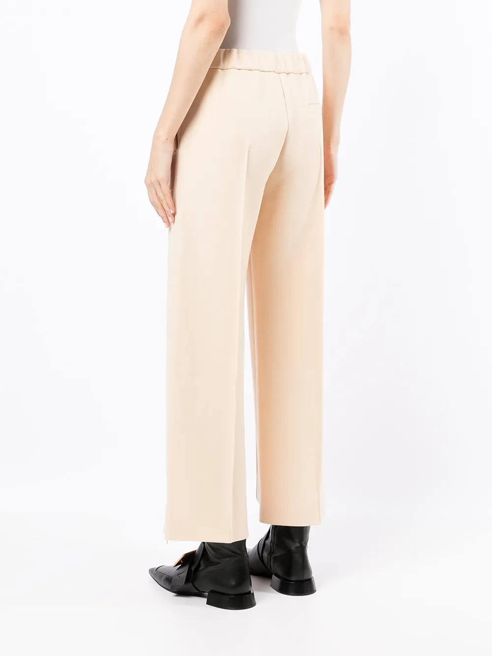 Шерстяные брюки широкого кроя JIL SANDER, нейтральный — фото 4