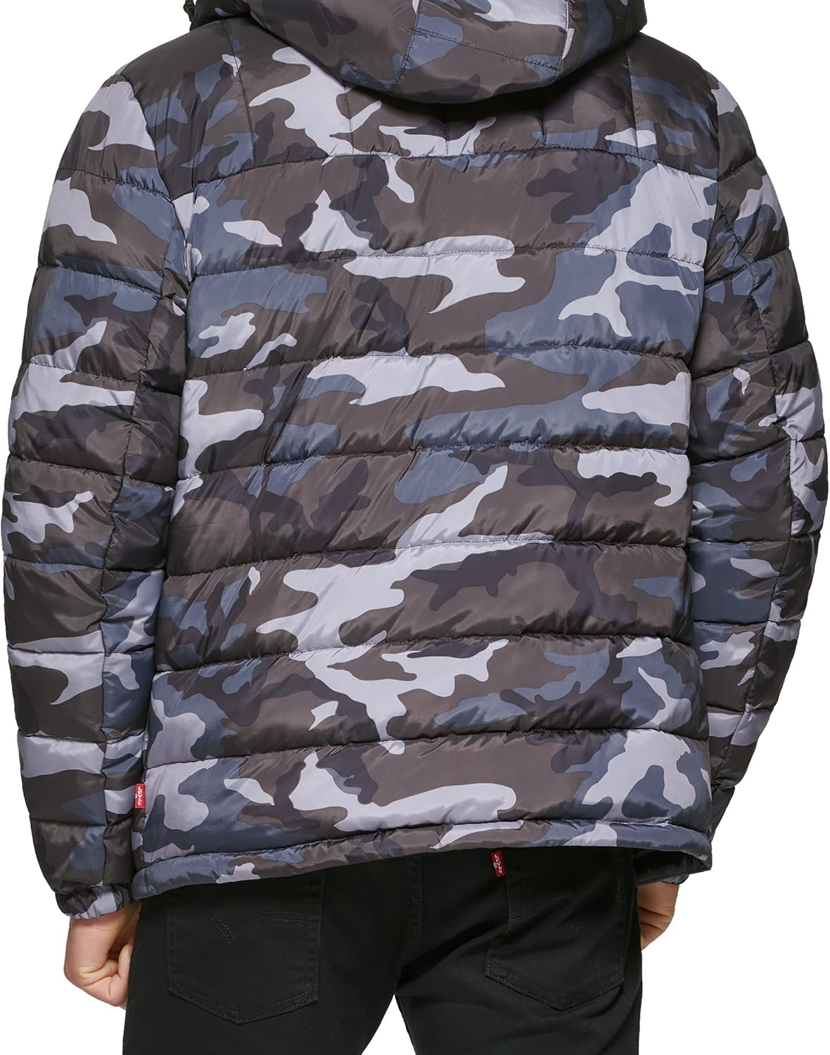 Мужская стеганая куртка Levi's с капюшоном на подкладке из шерпы, Grey Camouflage — фото 2