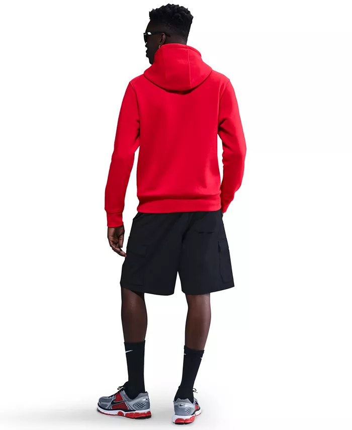 Клубная мужская толстовка с логотипом из флиса Nike, красный — фото 4