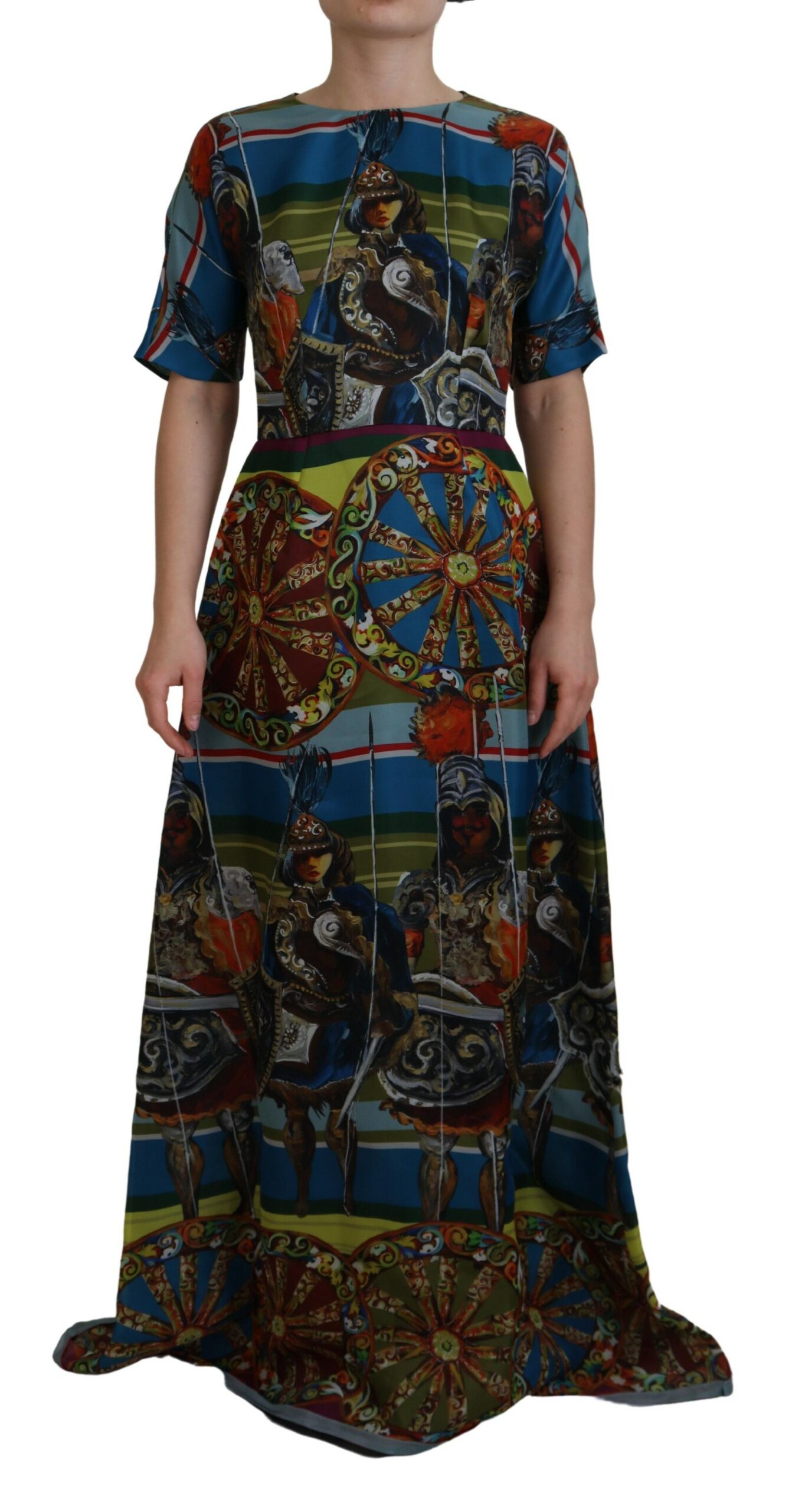 

Длинное шелковое платье Sicilian Elegance Dolce & Gabbana, мультиколор