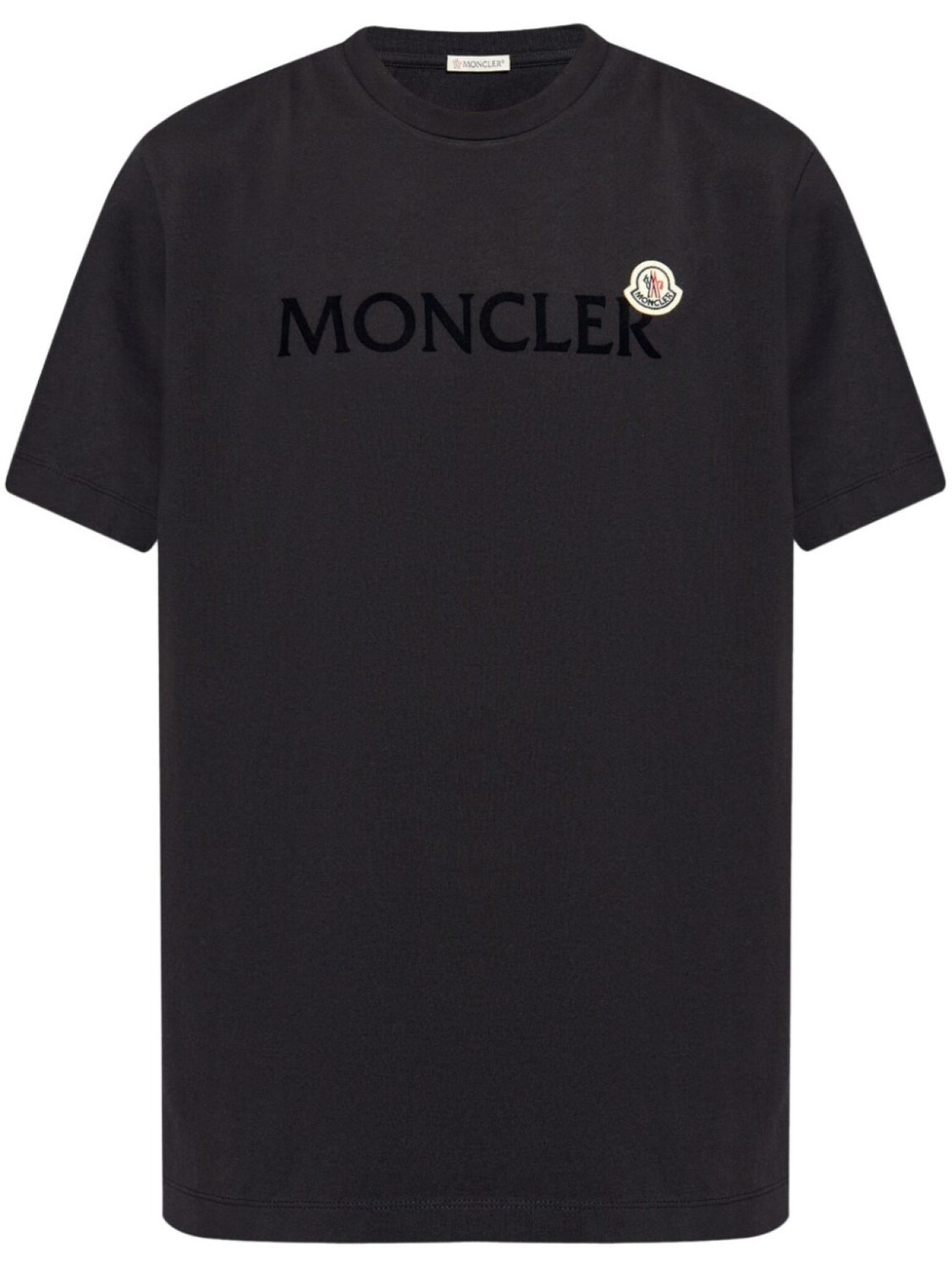 

Moncler футболка из хлопка с флокированным логотипом, синий