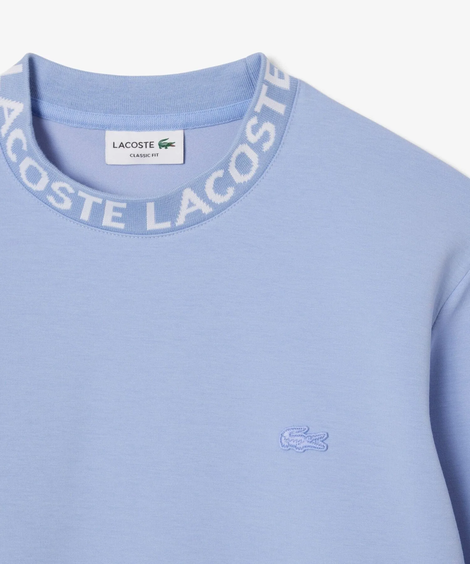 Толстовка с жаккардовым воротником и круглым вырезом LACOSTE, Light blue — фото 2