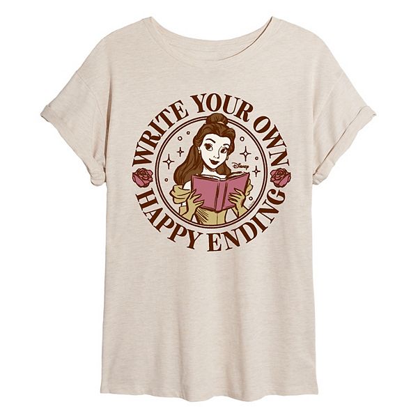

Футболка Juniors' Belle Write Your Own Happy Ending oversized Disney, Beige
