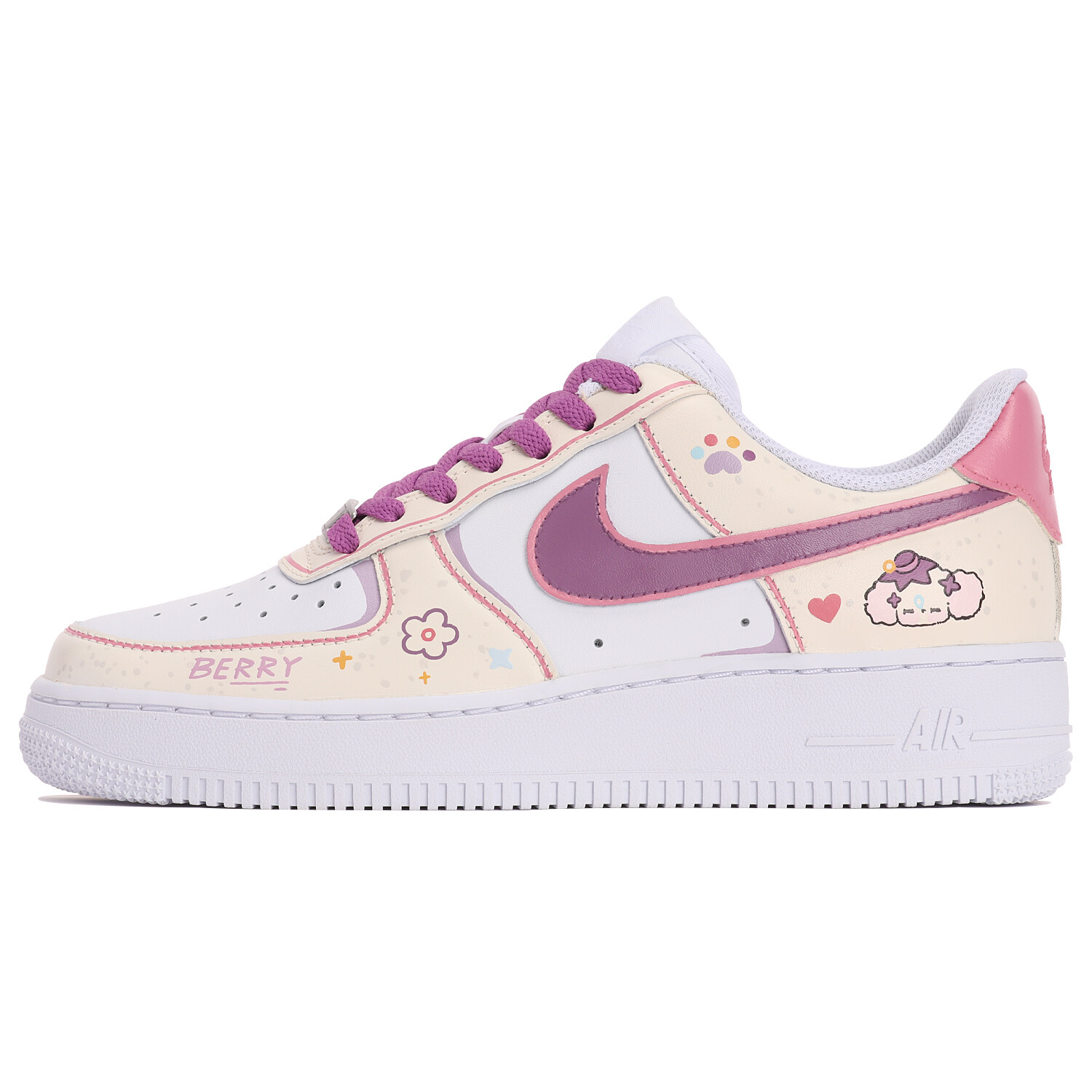 

Кроссовки Nike Air Force 1 Skateboarding Shoes Women's Low-top Beige/purple, фиолетовый