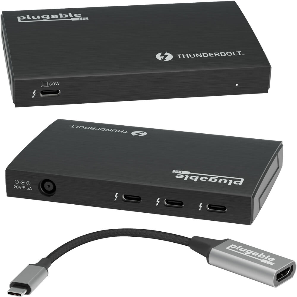 

Док-станция Plugable 3-Port Thunderbolt 4 and USB4 Hub TBT4-HUB3C