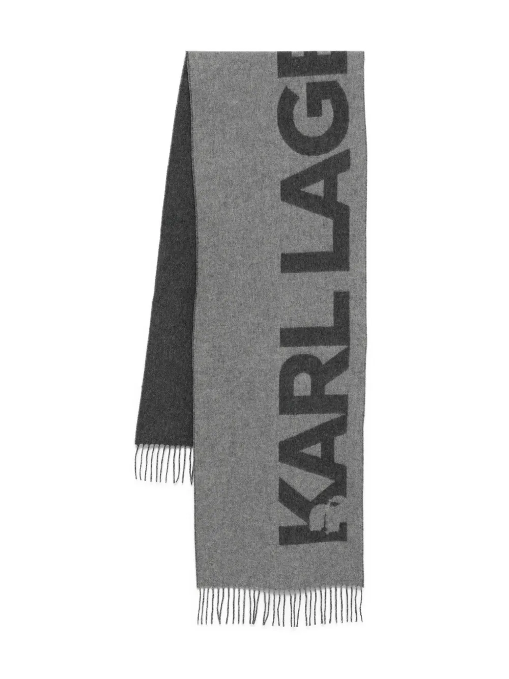 

Шарф с бахромой KARL LAGERFELD, серый