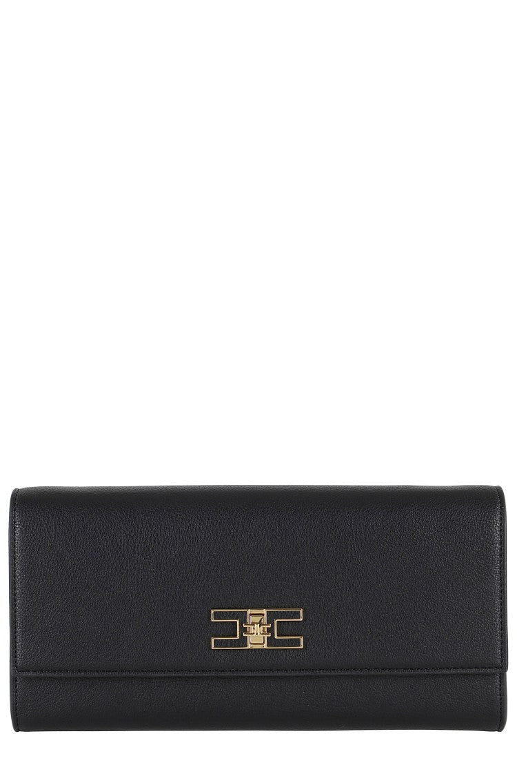 

Экокожаная сумка с золотистой цепочкой Elisabetta Franchi, черный