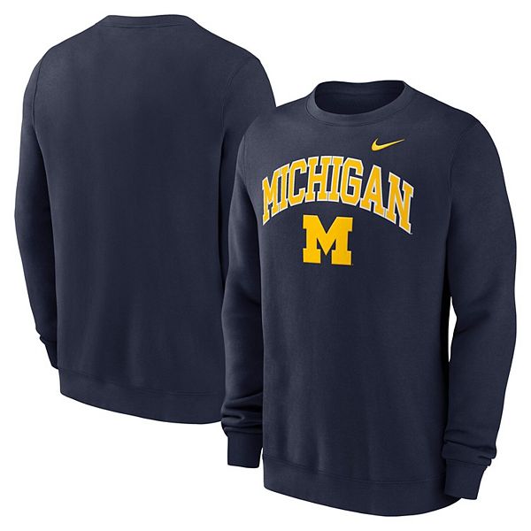 Мужской свитшот с вышивкой michigan wolverines в темно-синем цвете Nike — фото 2