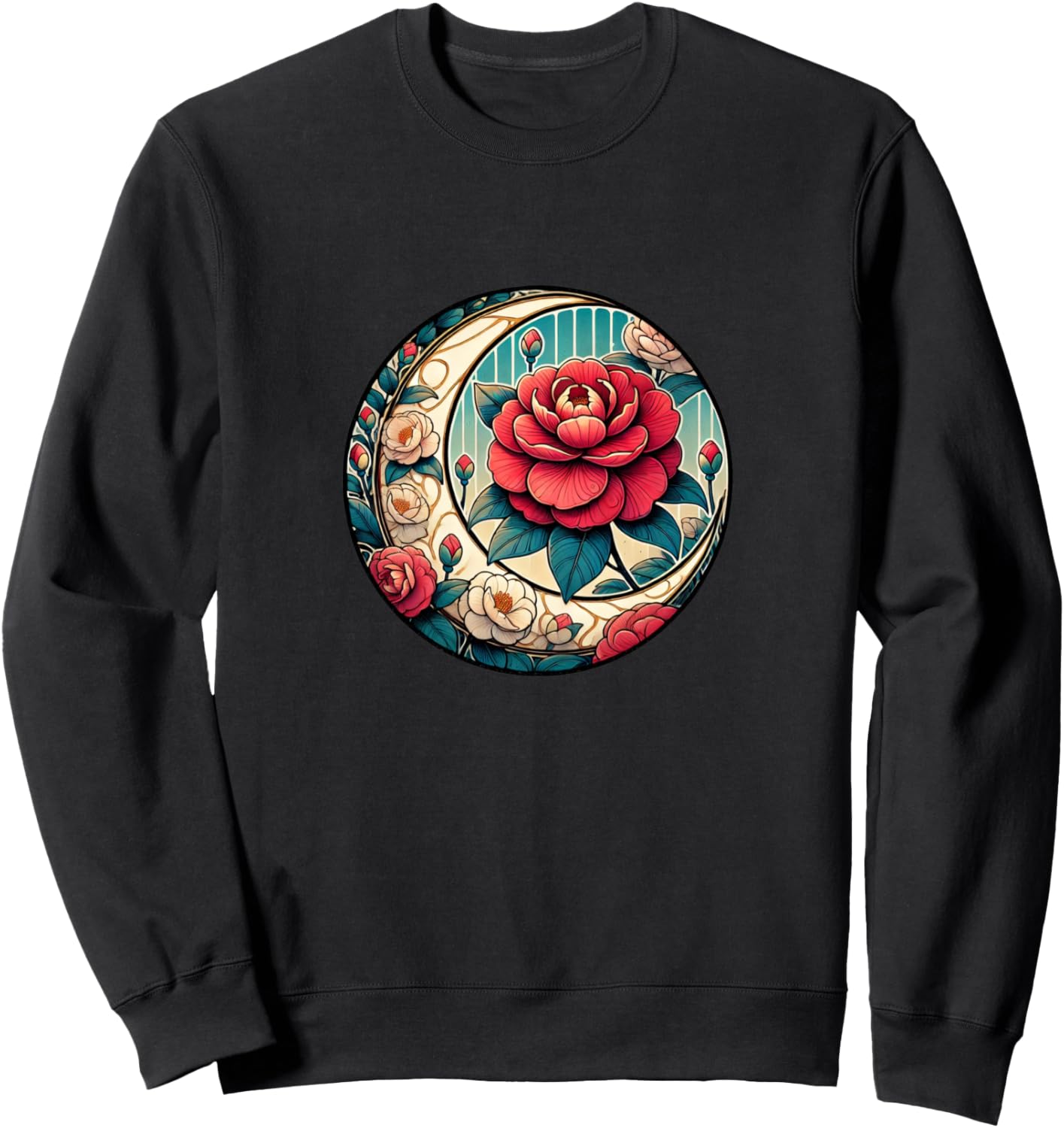 

Иллюстрация цветка камелии, розовый цветок, толстовка в стиле модерн Vintage Garden Snugg