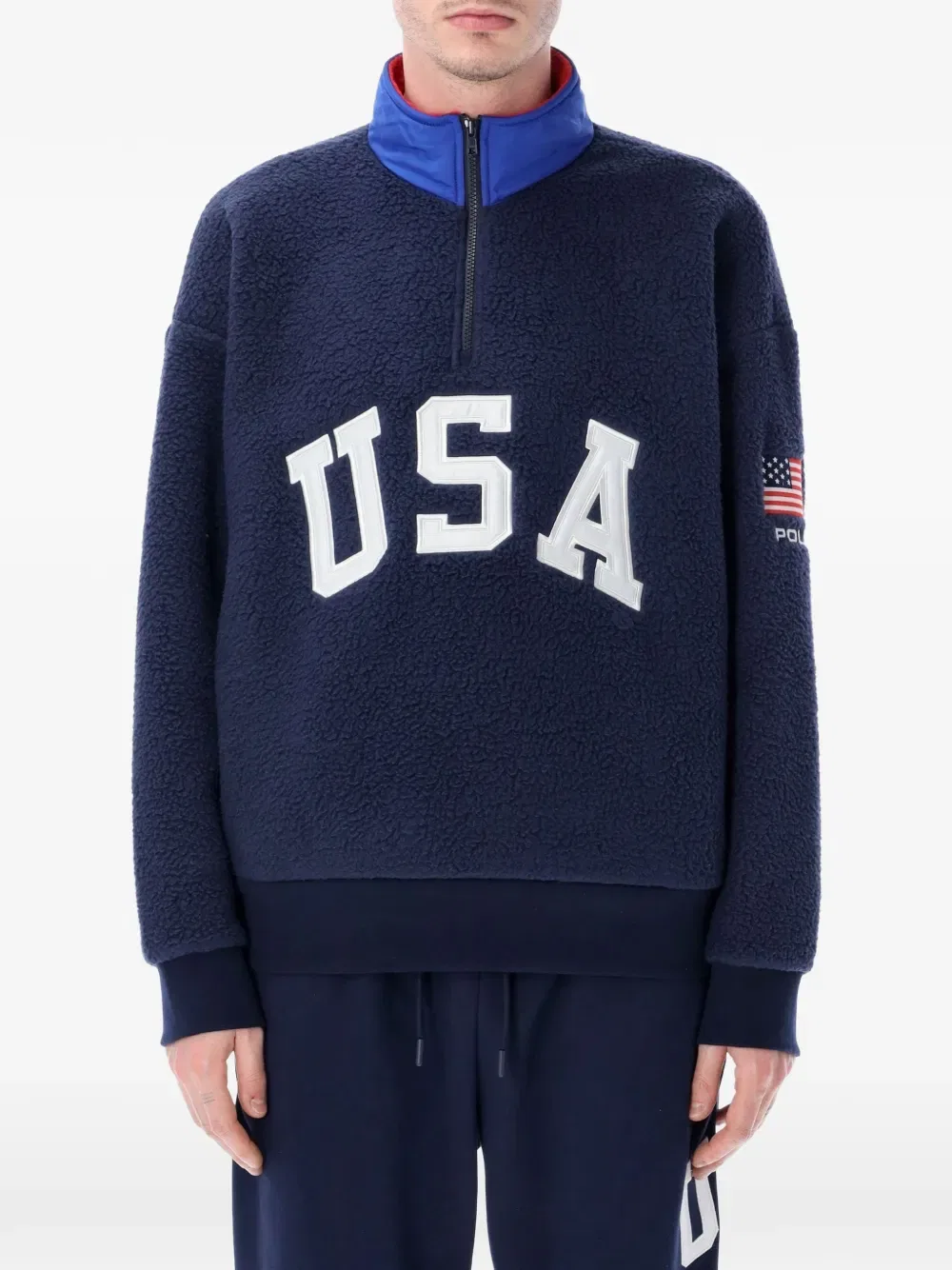 Свитер с флагом на молнии Polo Ralph Lauren, синий