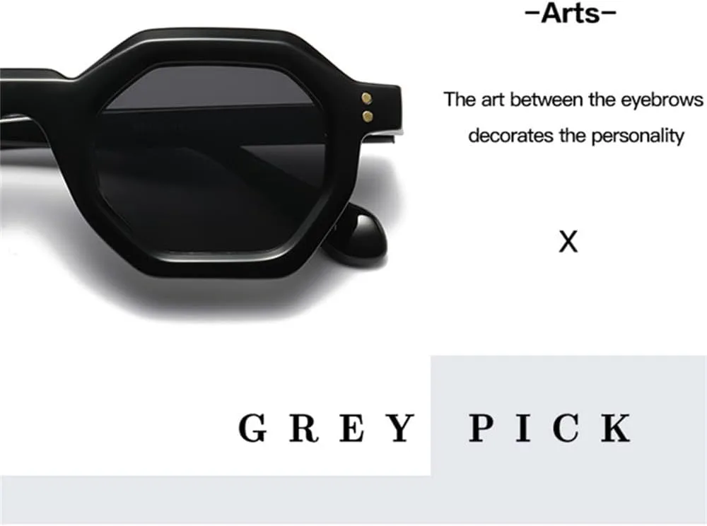 

Женские солнцезащитные очки Small Polygon в стиле ретро с заклепками, мужские солнцезащитные очки UV400 для занятий спортом на открытом воздухе HCPIHF, 4