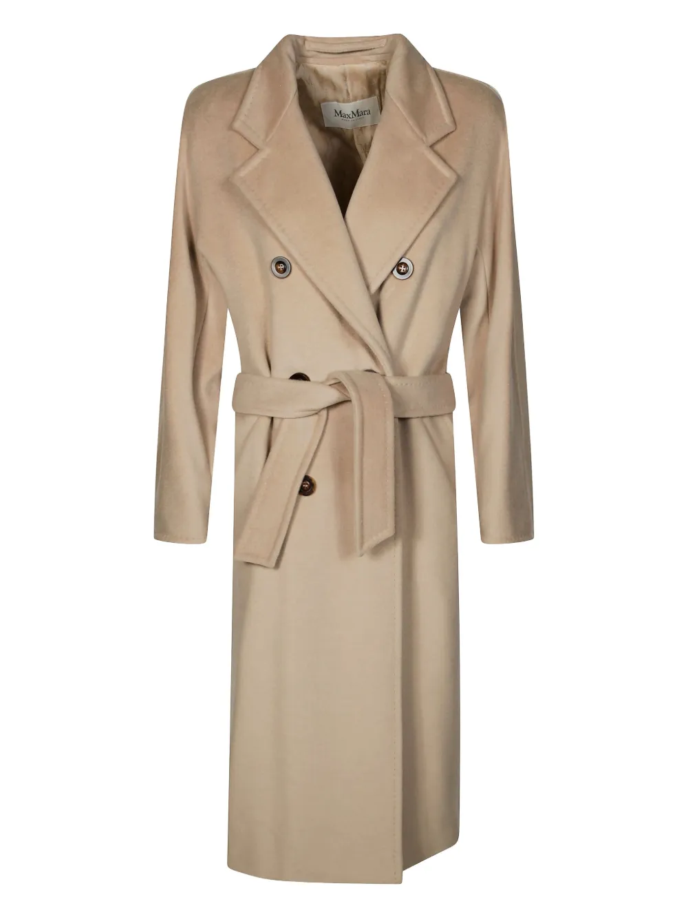 

Двубортное пальто с поясом MAX MARA, коричневый