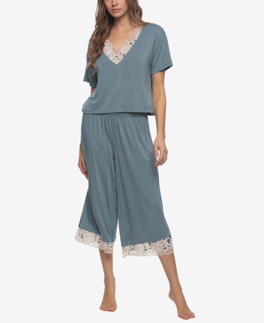 

Женская футболка-укороченный топ Amelie Jersey Vintage Lace с кружевом и укороченными широкими штанинами Felina, Stormy Blue, Синий, Женская футболка-укороченный топ Amelie Jersey Vintage Lace с кружевом и укороченными широкими штанинами Felina, Stormy Bl