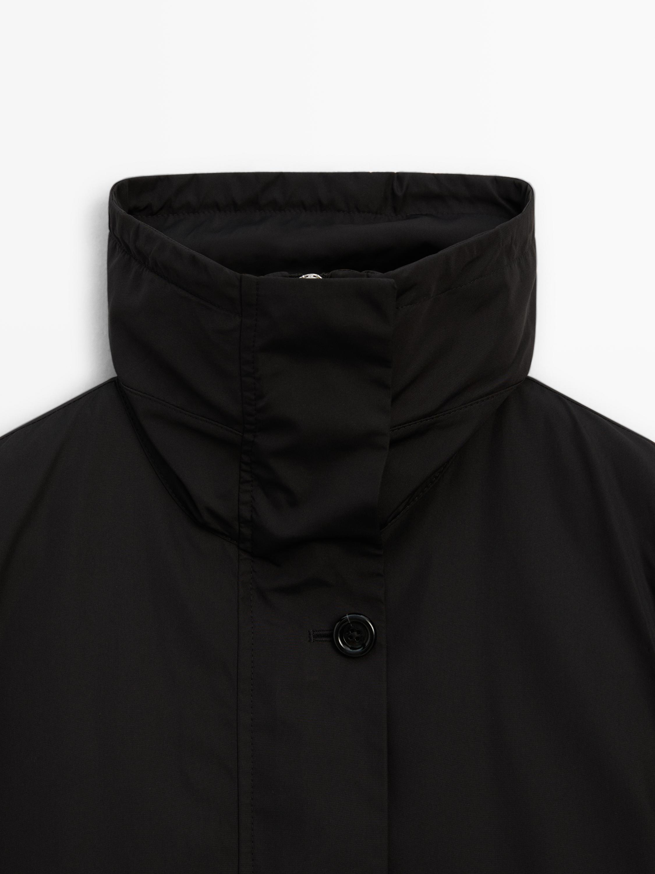 Водоотталкивающая парка со съемным внутренним жилетом Massimo Dutti, black — фото 4