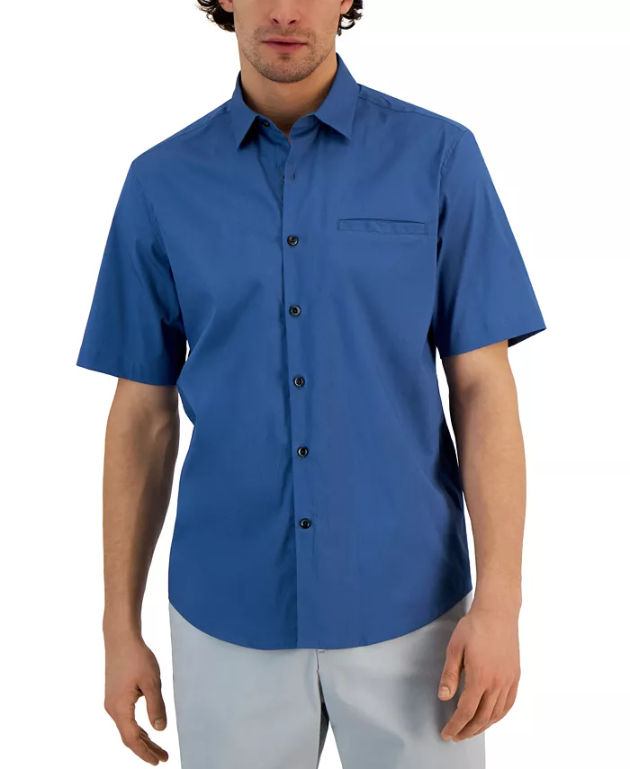 

Мужская классическая рубашка Modern Classic-Fit Stretch Solid Button-Down Alfani, синий