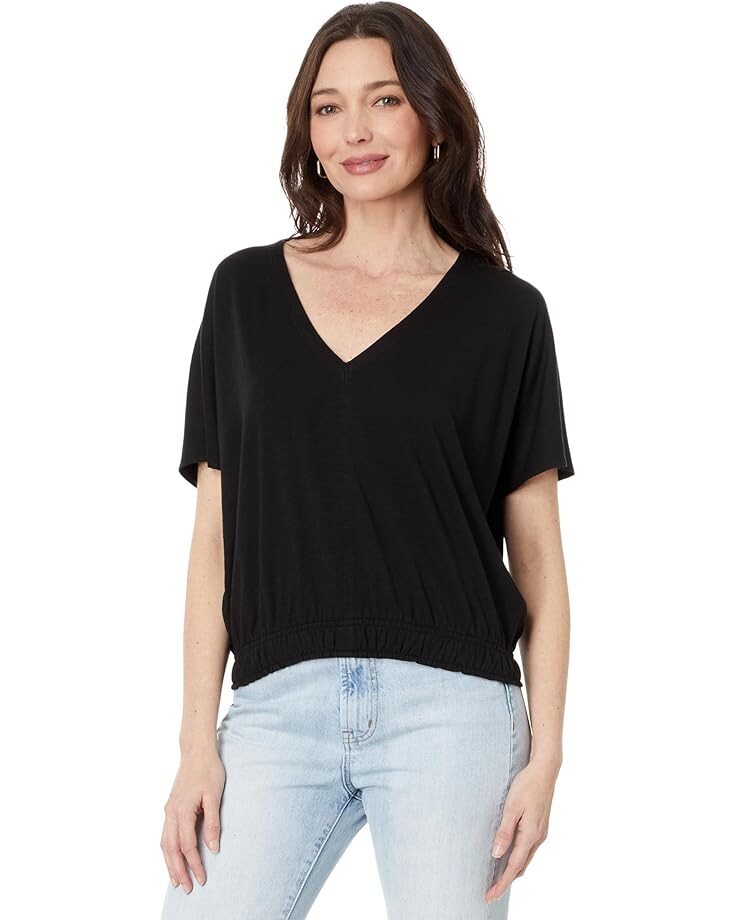 

Футболка Lilla P Elastic Hem V-Neck Dolman, черный
