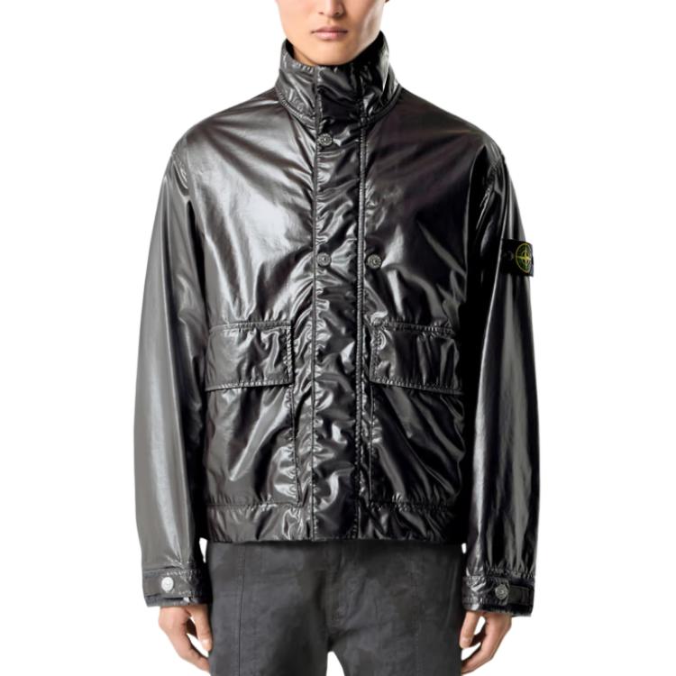 STONE ISLAND Куртка с длинными рукавами и нашивкой с логотипом, Black — фото 4
