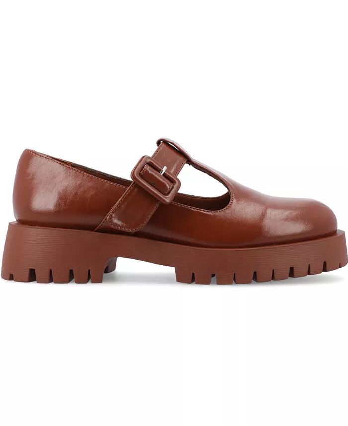 Женские туфли-лодочки Suvi Treaded Sole Mary Jane Flats Journee Collection, коричневый — фото 2