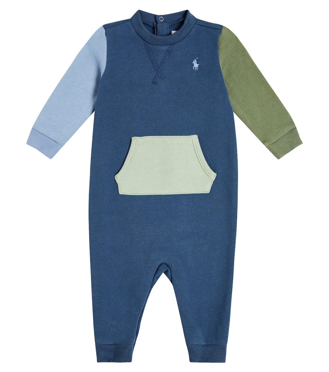 

Детский комбинезон из хлопкового флиса Polo Ralph Lauren Kids, синий
