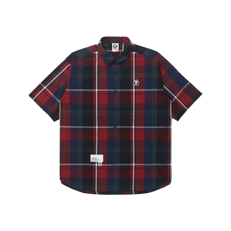 

Футболка Cotton от *A Bathing APE с клетчатым принтом Aape, красный