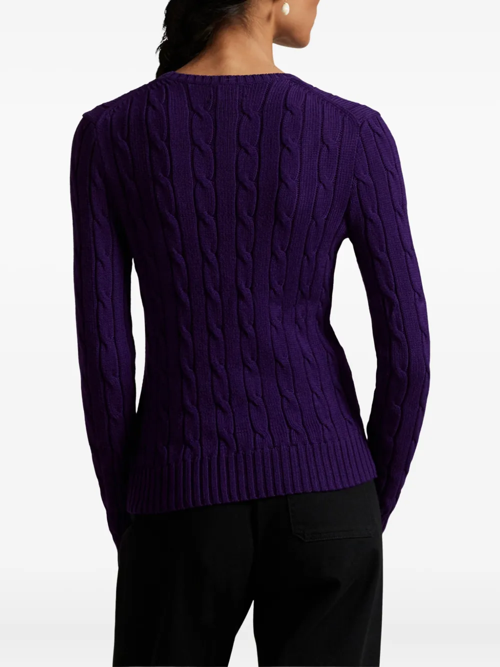 Свитер фактурной вязки POLO RALPH LAUREN, фиолетовый — фото 4