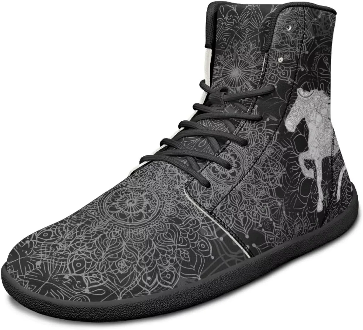 Мужские и женские босоножки Mens Wolves с высоким верхом, минималистичные кроссовки для трейл-раннинга с принтом лошади, босоножки с широкой носочной частью, кроссовки с принтом дракона Glomenade — фото 3