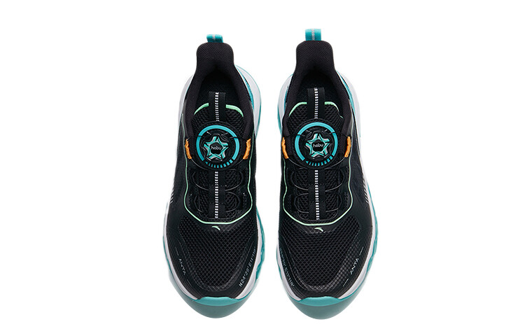 Детские кроссовки GS Low-top черные/флуоресцентные Aqua Green Anta Kids — фото 3